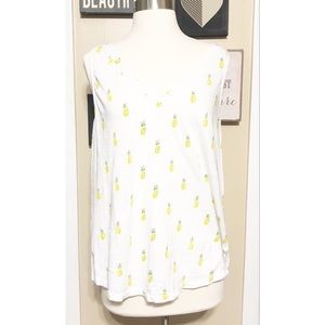 Pineapple v-neck tank